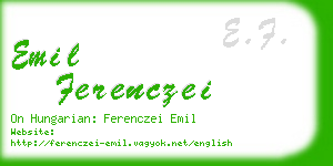 emil ferenczei business card